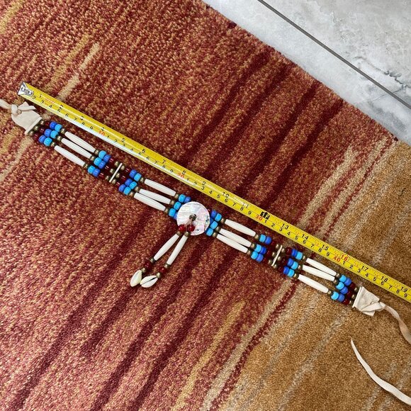 Authentic handcrafted bone hairpipe Native American Indian choker regalia NWOT - Picture 7 of 10